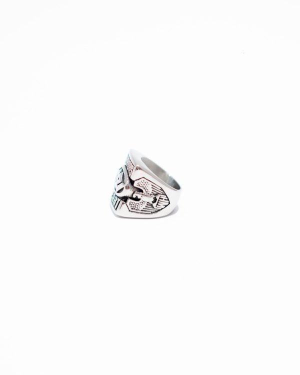 Stainless steel Geometry vintage letter Ring